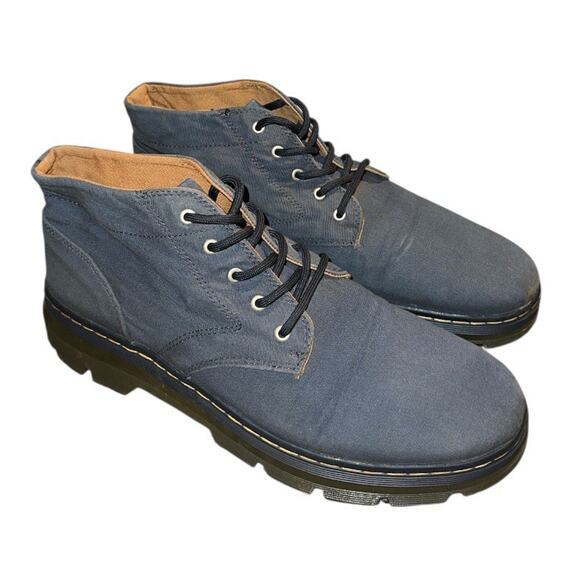 Martens Bonny Denim Blue Canvas Boots Mens 13 Combat Workwear